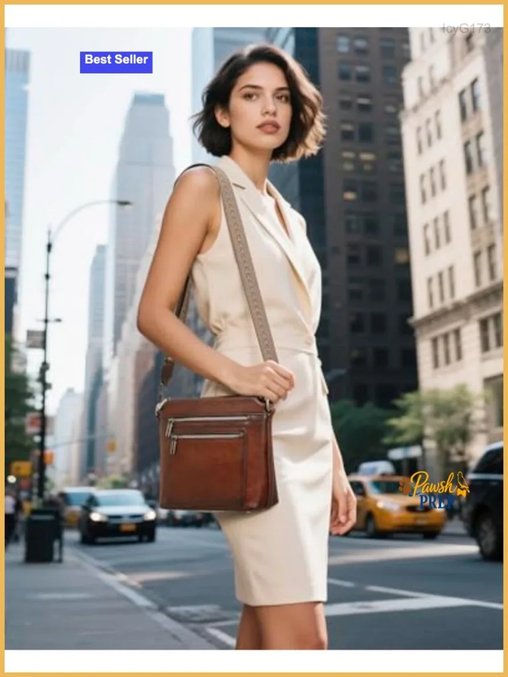Genuine Leather Crossbody Bag Women Satchel Purse with Multiple Pockets